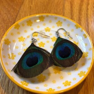 PEACOCK Feather Earrings